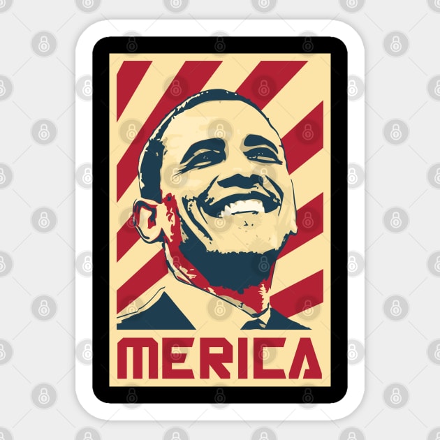 Barack Obama Merica Retro Propaganda Sticker by Nerd_art